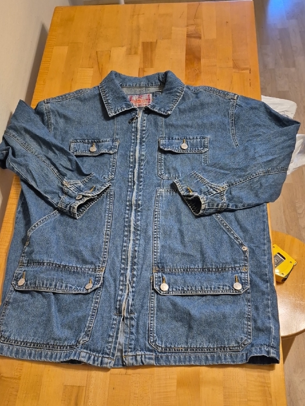 Revolt Clothing Company Blue Denim Jean Jacket 6 Pockets - Picture 5 of 9